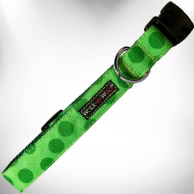 Polka Dot Dog - Monotone Collars (Color: Green, size: M 1" width fits 12-18" neck)