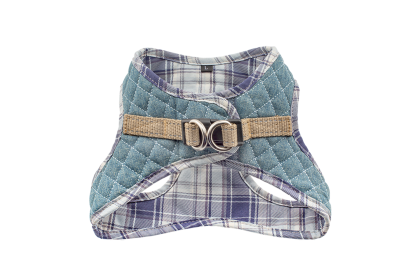 Step-In Denim Harness (Color: Denim & Blue Plaid, size: medium)