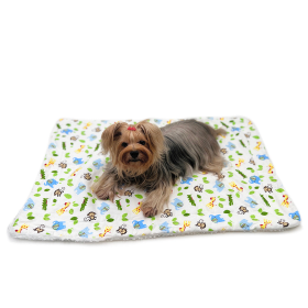 Zoo Animals Flannel/Plush Blanket (Color: White, size: 50" x 30")