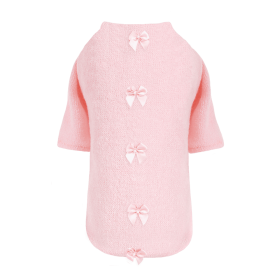 Dainty Bow Sweater (Color: Peach, size: MD)