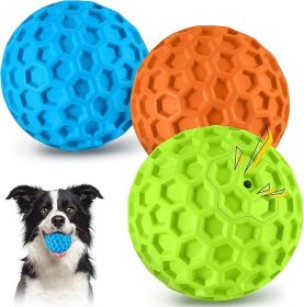 havit Indestructible Squeaky Dog Balls for Aggressive Chewers, Interactive Dog Toys to Keep Them Busy, Rubber Dog Chew Toy for Large Medium Breeds (Color: Green)