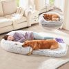 Human Dog Bed, 71"x43"x12" Dog Beds for Large Dogs, Foldable Plush Washable Dog Bed for People Doze Off