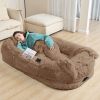 Human Dog Bed, Large Size Fits You and Pets, Washable Faux Fur Dog Bed for People Doze Off, Napping Orthopedic Dog Bed, Present Plump Pillow, Blanket